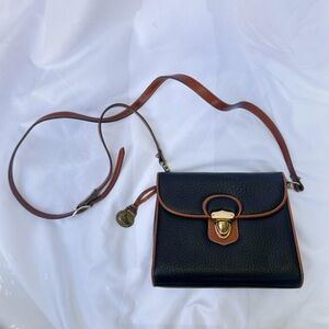 Vintage 90s Dooney & Bourke black & brown leather crossbody bag